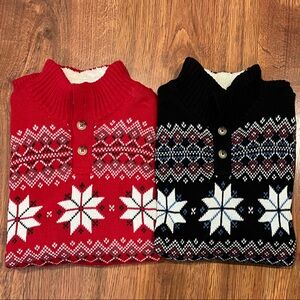 Chaps Kids Nordic Sweater - Red and Black